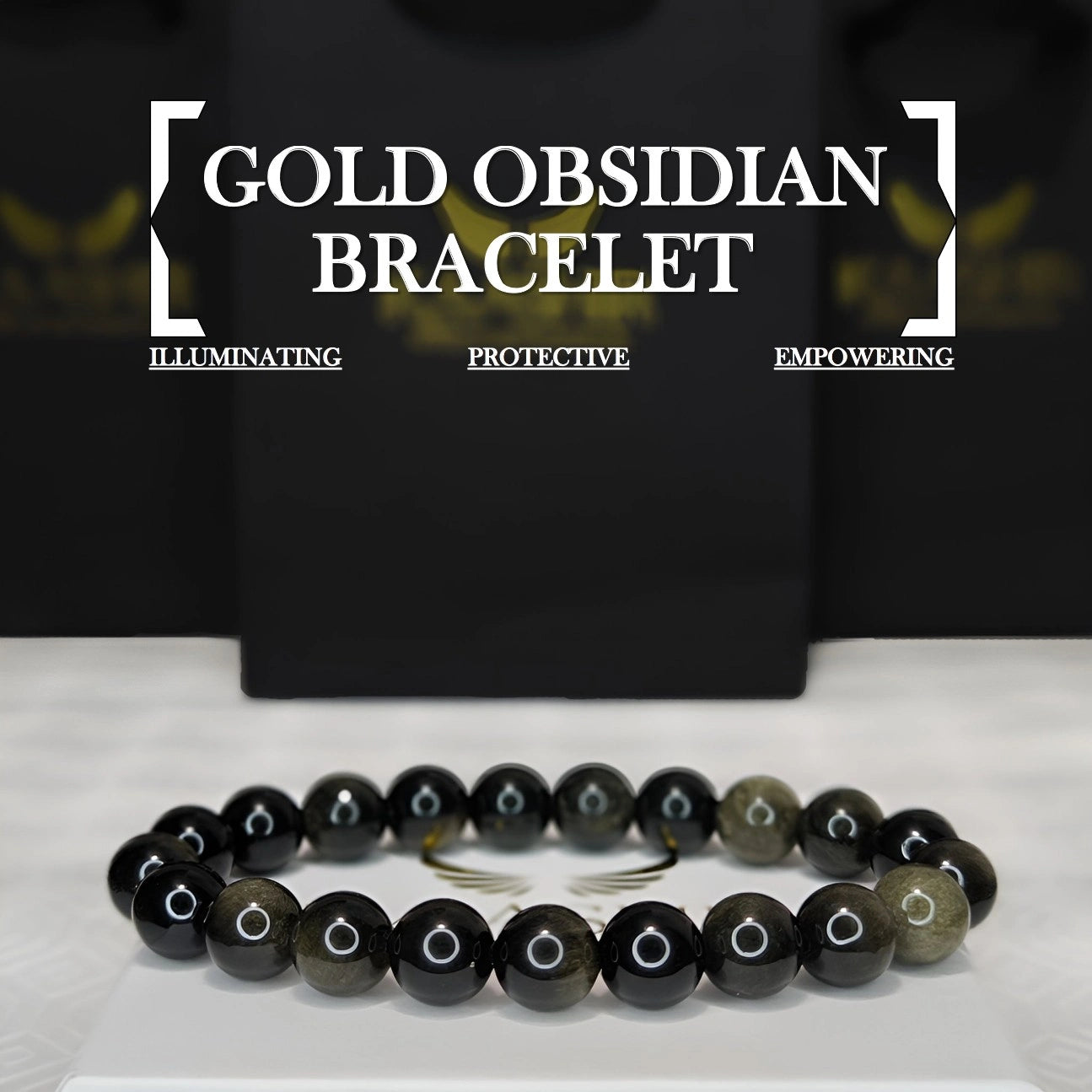 Gold Obsidian Energy Bracelet – Unisex Healing Stone | Kaashir