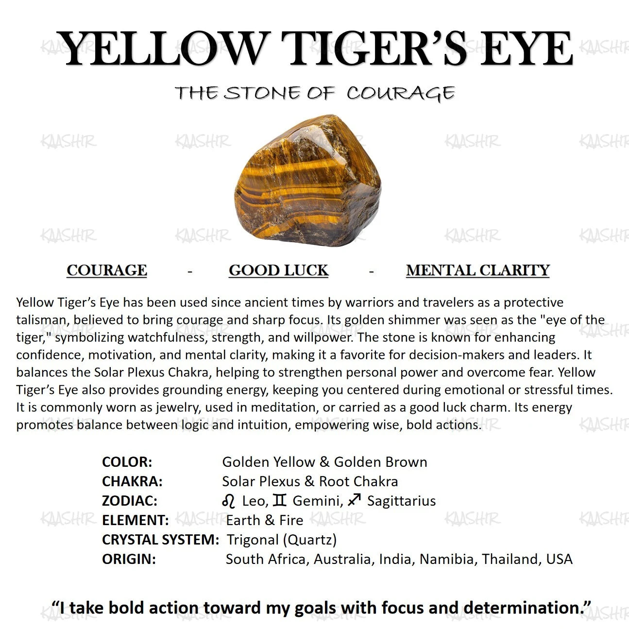 Kaashir Yellow Tigers Eye Bracelet – Handmade Beaded Jewelry Men&Women