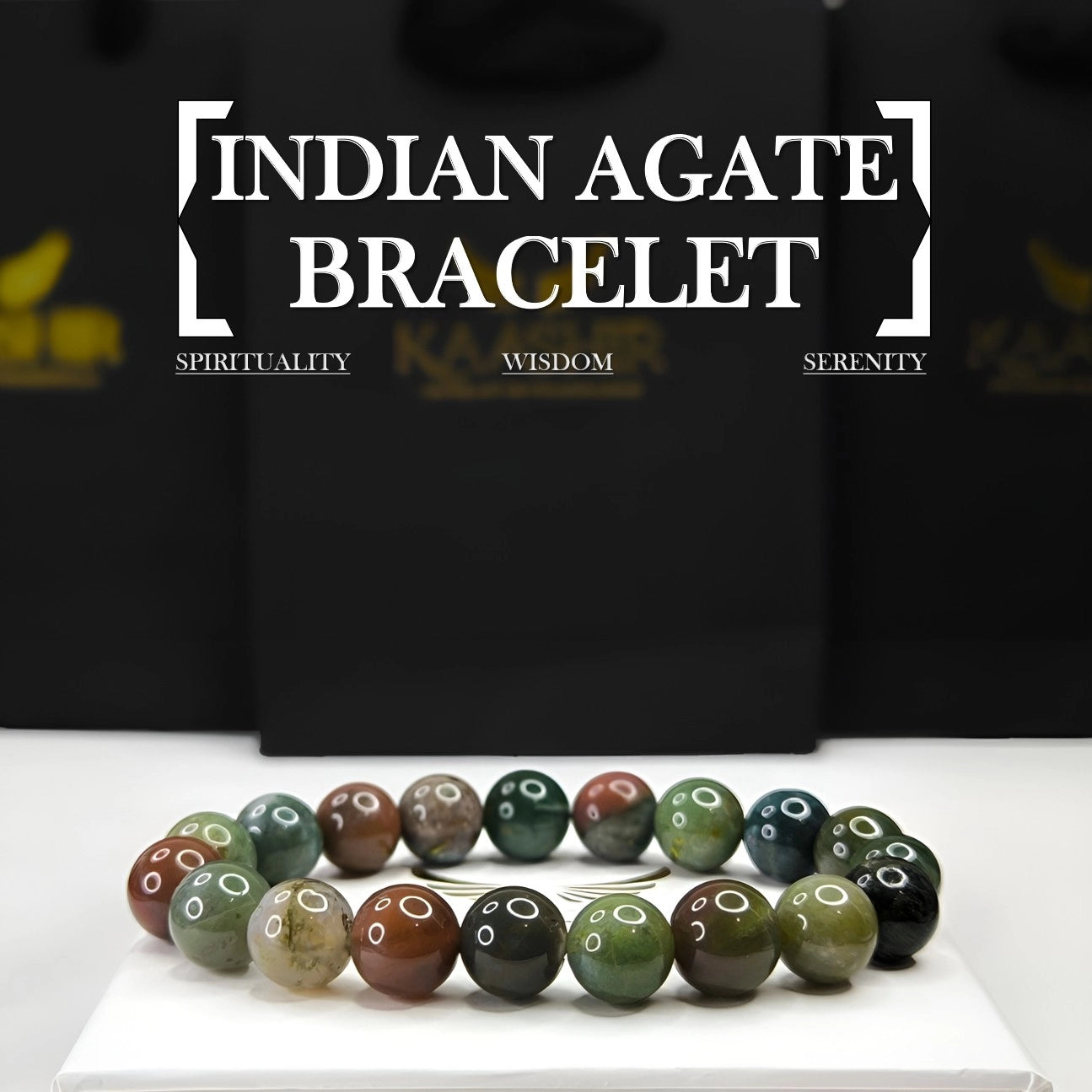 Indian Agate Energy Bracelet – Unisex Handmade Crystal | Kaashir
