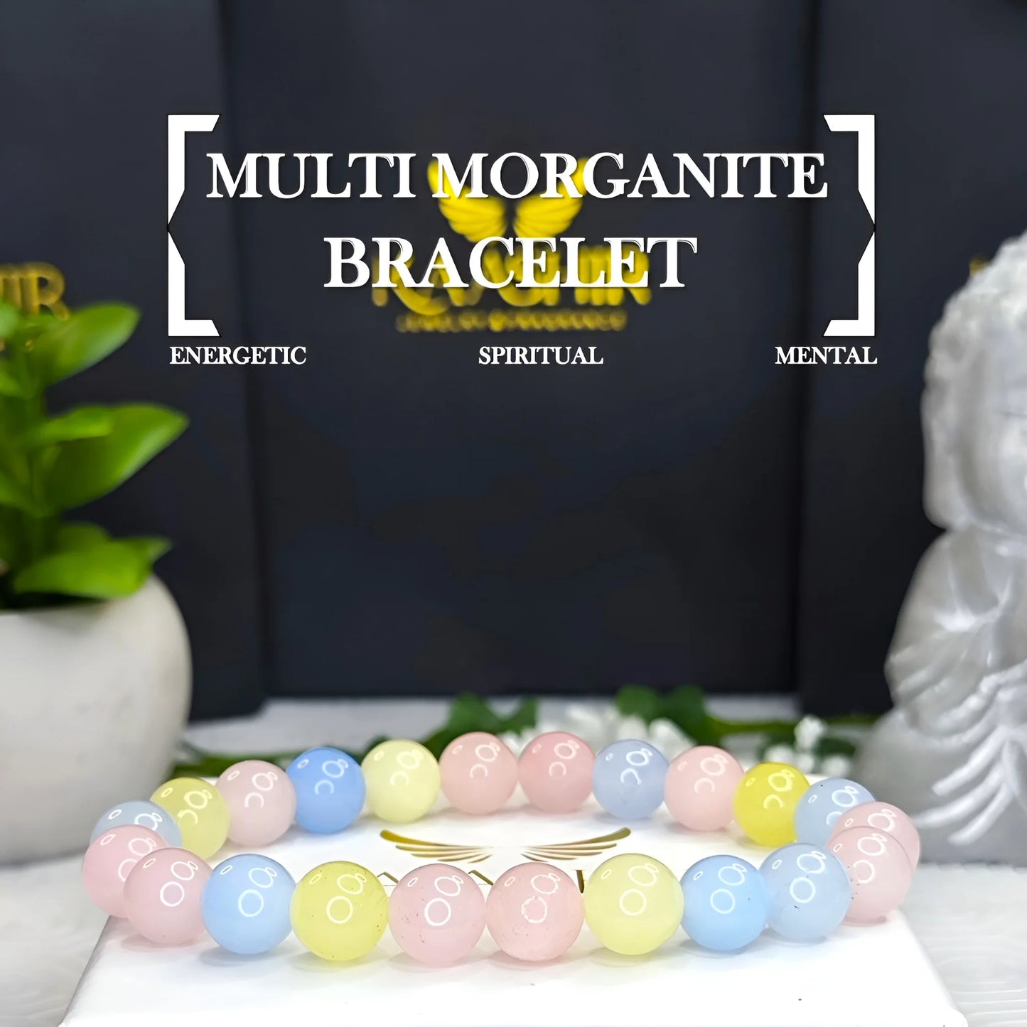 Kaashir Multi Morganite Stone Bracelet - Handmade Jewelry for Unisex - Kaashir Jewelry & Fragrance