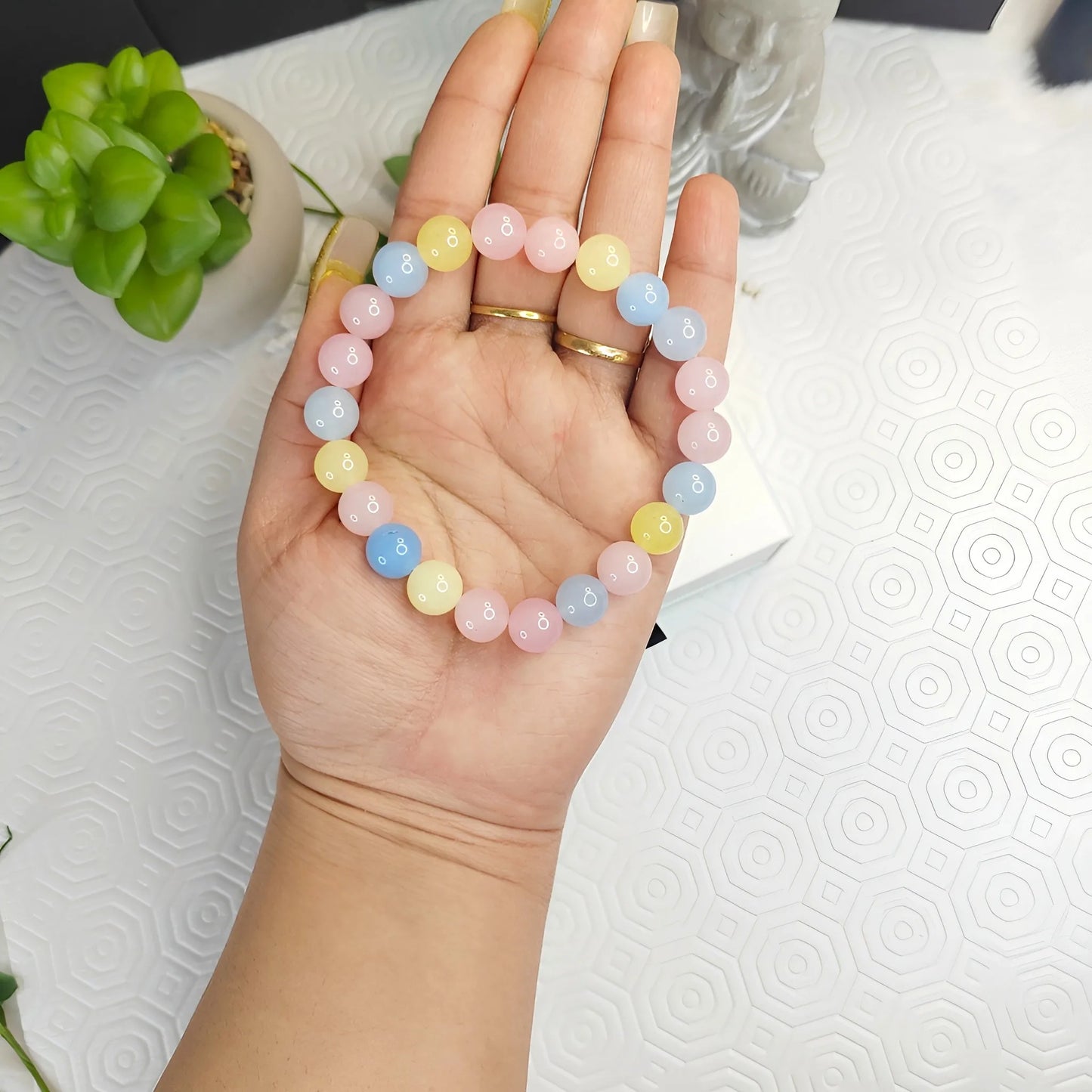 Kaashir Multi Morganite Stone Bracelet - Handmade Jewelry for Unisex - Kaashir Jewelry & Fragrance