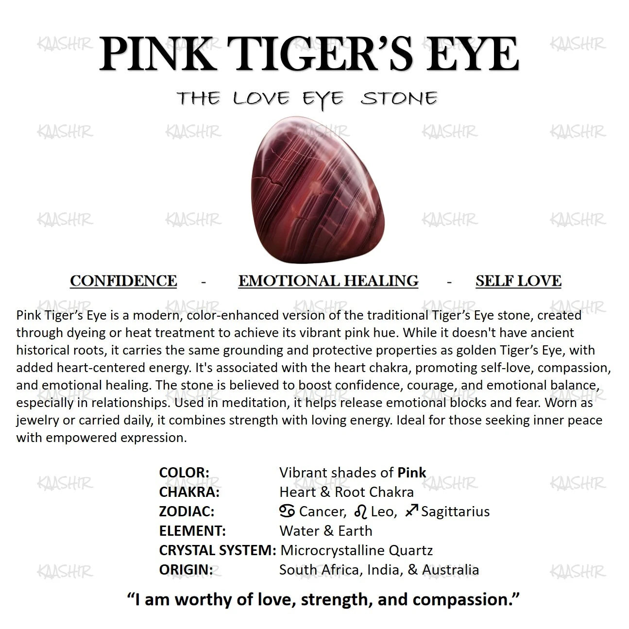 Pink Tiger Eye Stone Bracelet – Unisex Healing Crystals | Kaashir