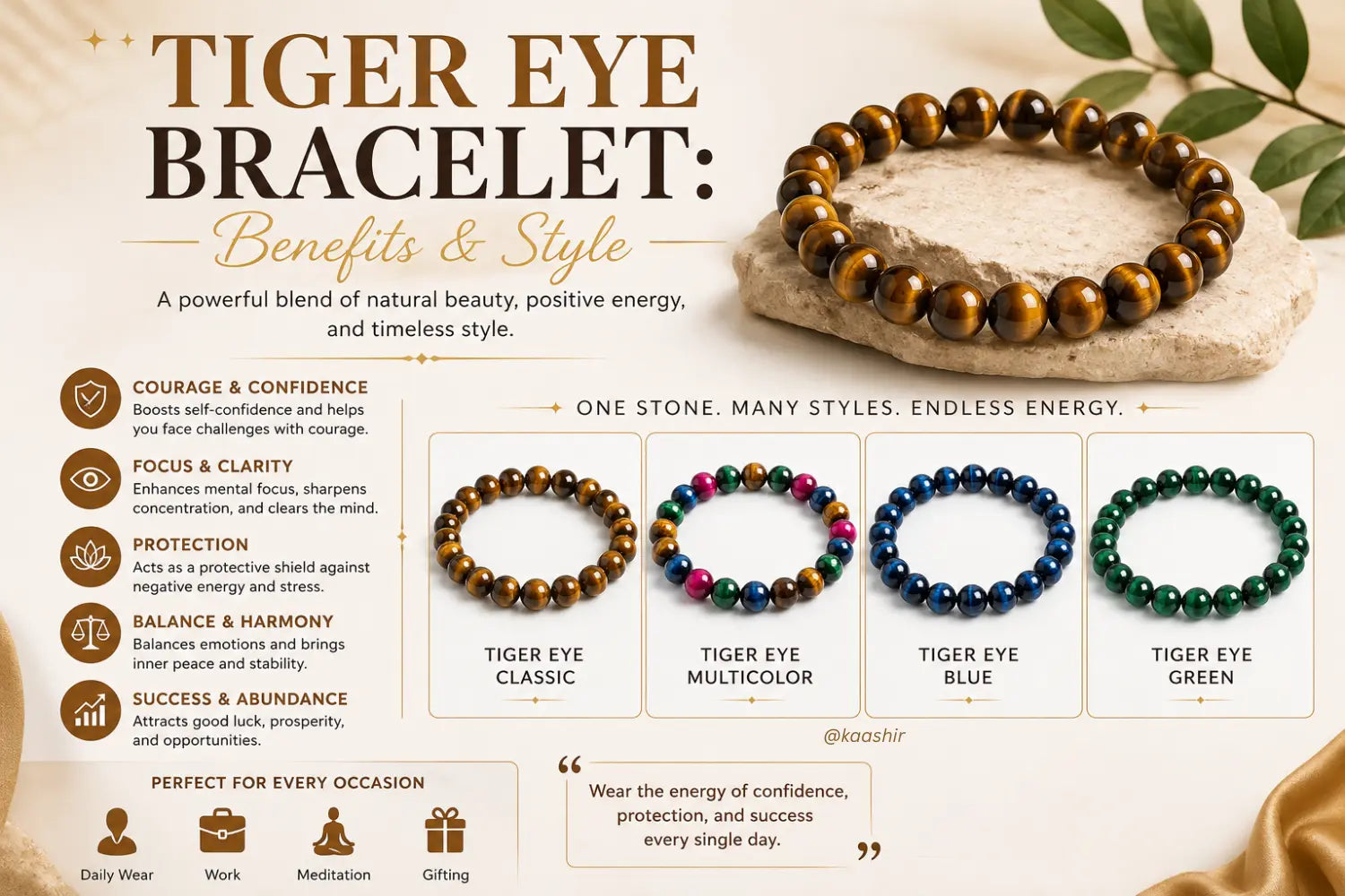 tiger eye bracelet meaning, benefits and guide