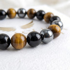 Triple Protection Bracelet – Tiger Eye, Obsidian & Hematite