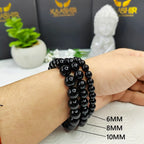 Bracelet en agate noire Kaashir - Bijou unisexe fait main en perles
