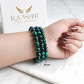 Green Tiger Eye 6mm Beaded Gemstone Bracelet worn on wrist – Kaashir Jewelry