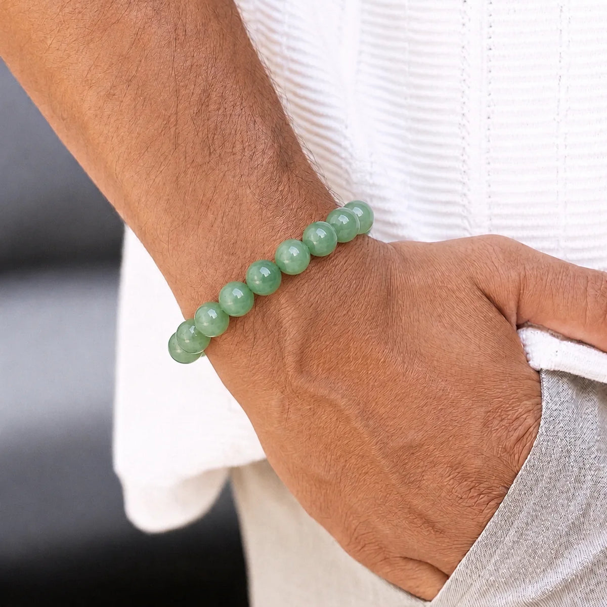 green aventurine bracelet for men natural gemstone luck abundance
