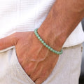 Green Aventurine 6mm Beaded Gemstone Bracelet worn on wrist – Kaashir Jewelry
