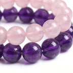 Amethyst & Rose Quartz Bracelet Set for Women – 8mm