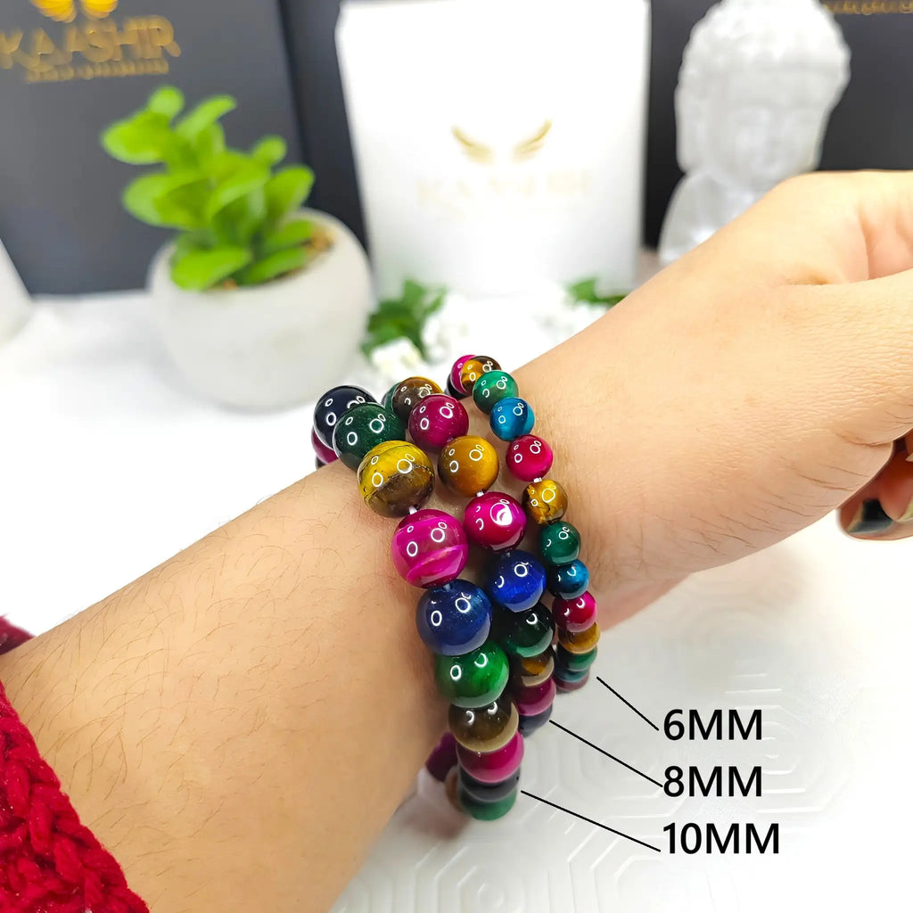 Multi Tiger Eye Energy Bracelet – Unisex Healing Stone | Kaashir