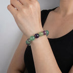 fluorite bracelet worn on wrist focus balance and protection bracelet