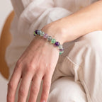 fluorite bracelet worn on wrist focus clarity crystal bracelet
