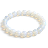 Opal Bracelet White — Beaded Gemstone Clarity & Creativity