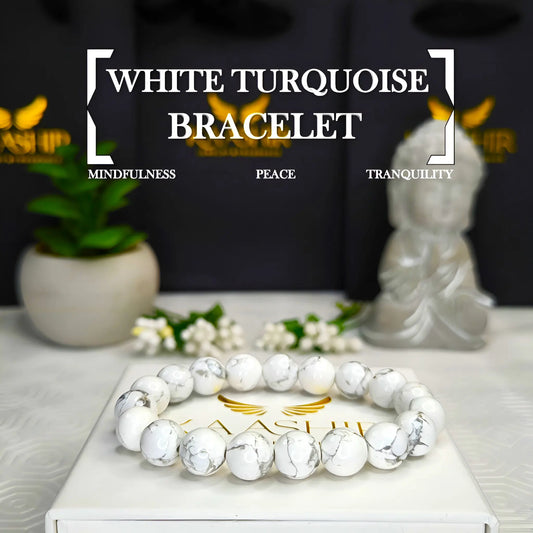 White Turquoise Bracelet – Handmade Beaded Stone Jewelry for Men&Women - Kaashir Jewelry & Fragrance