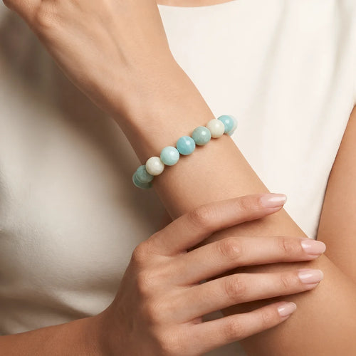 Amazonite bead bracelet for men and women by Kaashir – natural gemstone