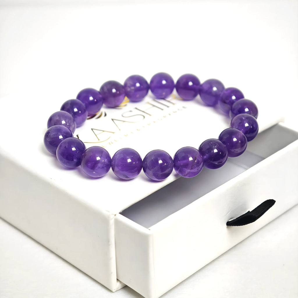 handmade amethyst bracelet ethically sourced natural purple stone