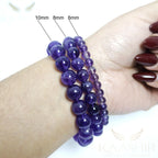 mens amethyst bracelet natural gemstone spiritual protection