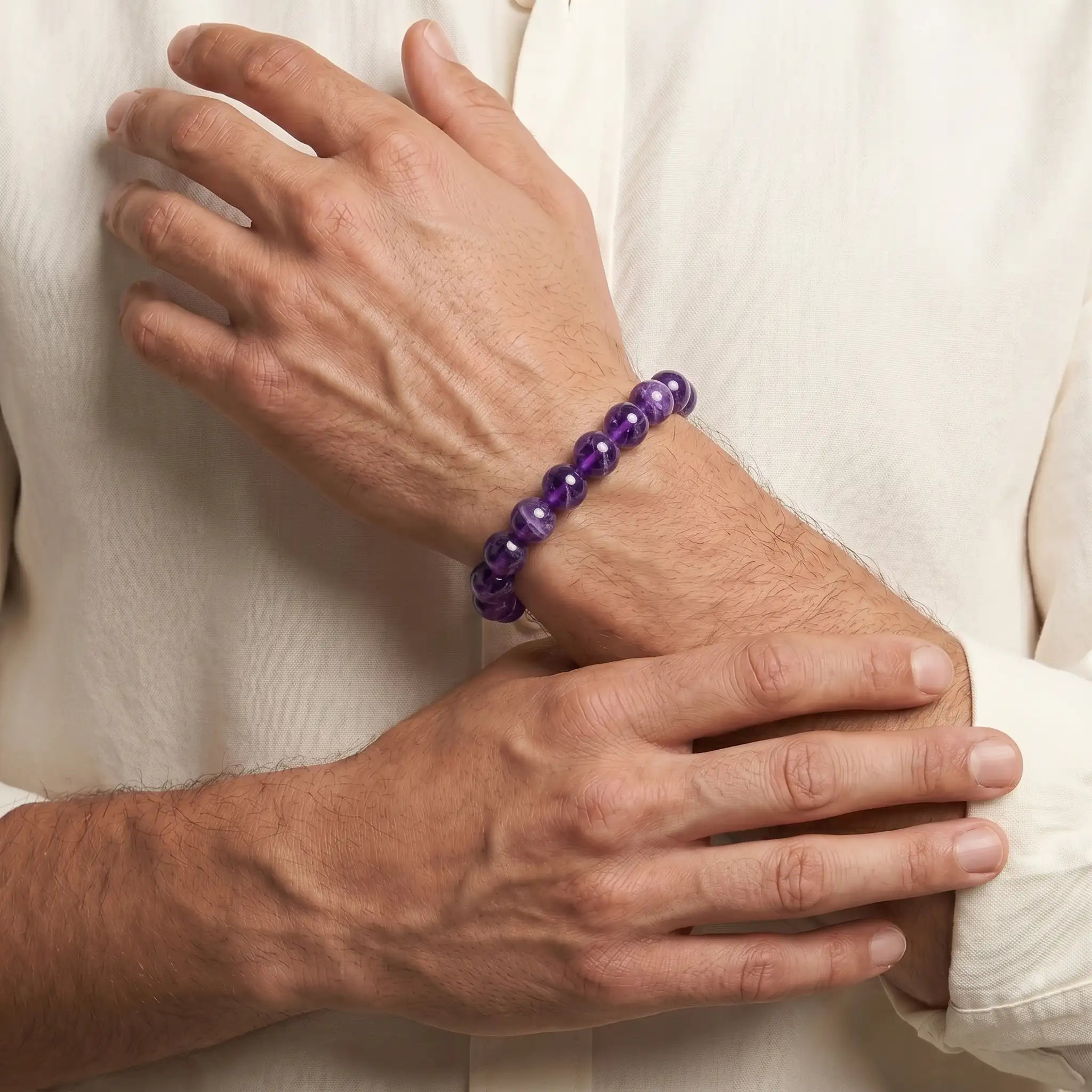 amethyst bracelet for men natural gemstone calm clarity