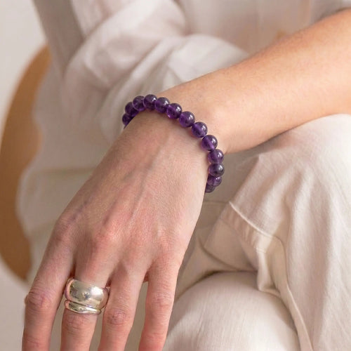 Amethyst bracelet for women natural crystal spiritual