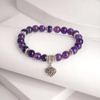 Amethyst chakra bracelet — purple gemstone traditionally worn for calm and clarity