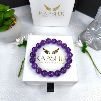 Amethyst Bracelet – Handmade Purple Beaded stone Jewelry for Men&Women - Kaashir Jewelry & Fragrance