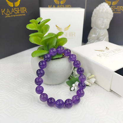 Amethyst Bracelet – Handmade Purple Beaded stone Jewelry for Men&Women - Kaashir Jewelry & Fragrance