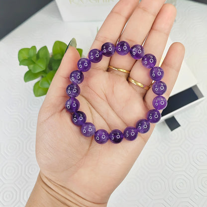 Amethyst Stone Bracelet – Unisex Handmade Healing Crystal | Kaashir