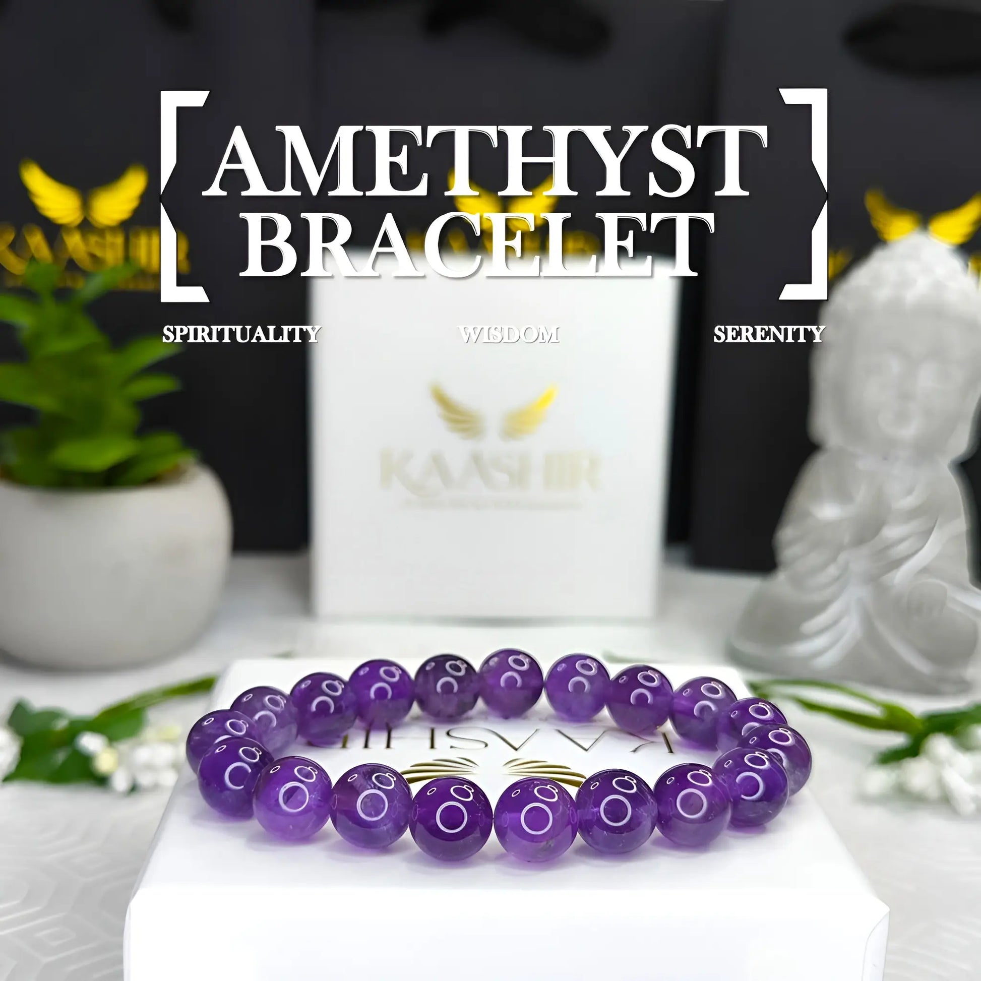 Amethyst Bracelet – Handmade Purple Beaded stone Jewelry for Men&Women - Kaashir Jewelry & Fragrance