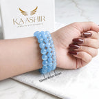 handmade aquamarine bracelet ethically sourced natural blue stone