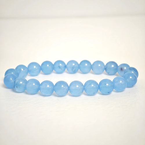 Aquamarine bracelet for women made with natural blue gemstone beads, elegant and calming jewelry