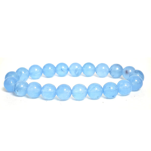Aquamarine bracelet for women made with natural blue gemstone beads, elegant and calming jewelry