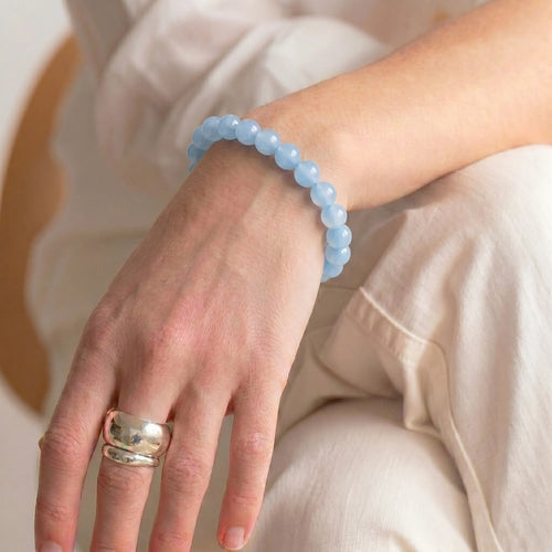 aquamarine bracelet for women natural blue crystal calm courage