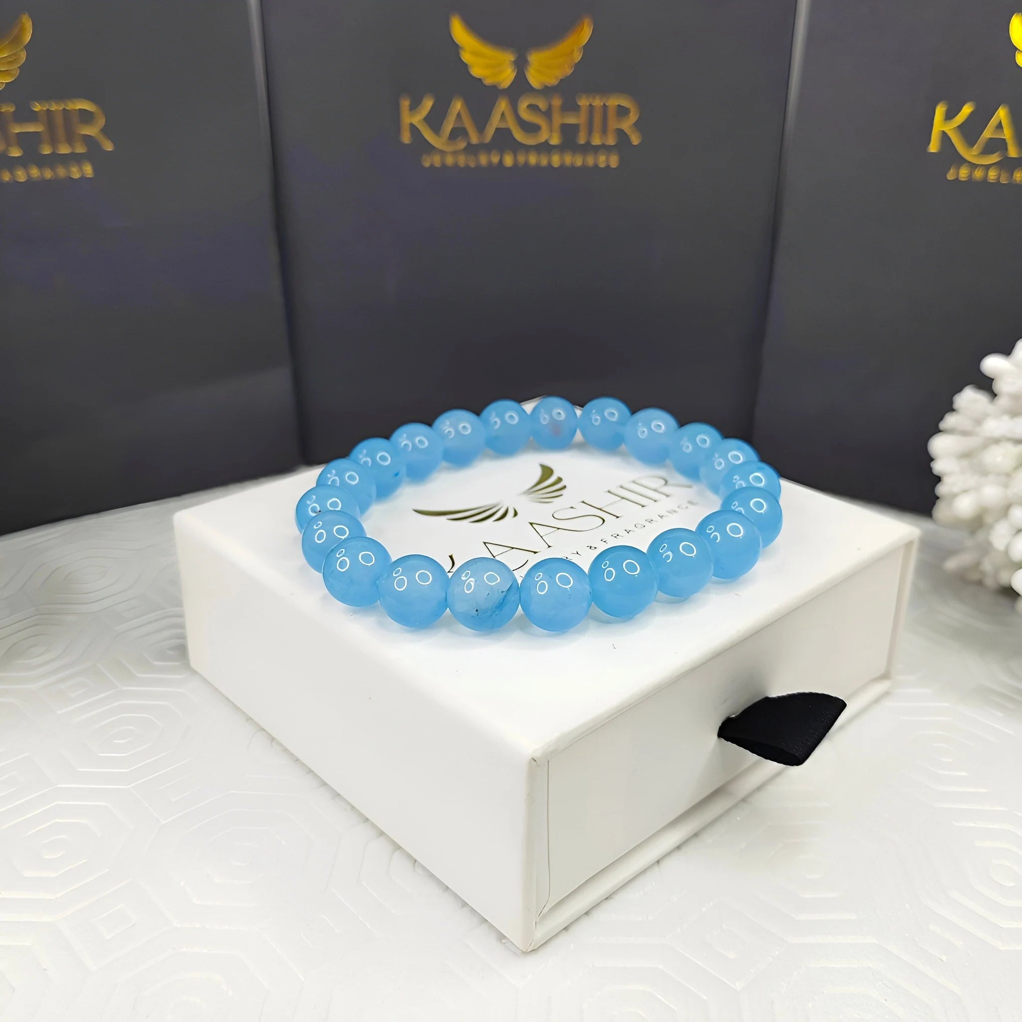 Kaashir Aquamarine Stone Bracelet - Handmade Jewelry for Unisex - Kaashir Jewelry & Fragrance