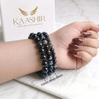 handmade black Banded agate bracelet ethically sourced natural stone