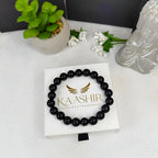 Bracelet en agate noire Kaashir - Bijou unisexe fait main en perles
