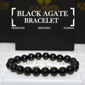 Bracelet en agate noire Kaashir - Bijou unisexe fait main en perles