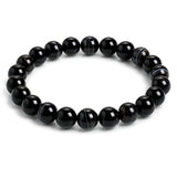 Black Banded Agate Bracelet — Beaded Gemstone for Protection