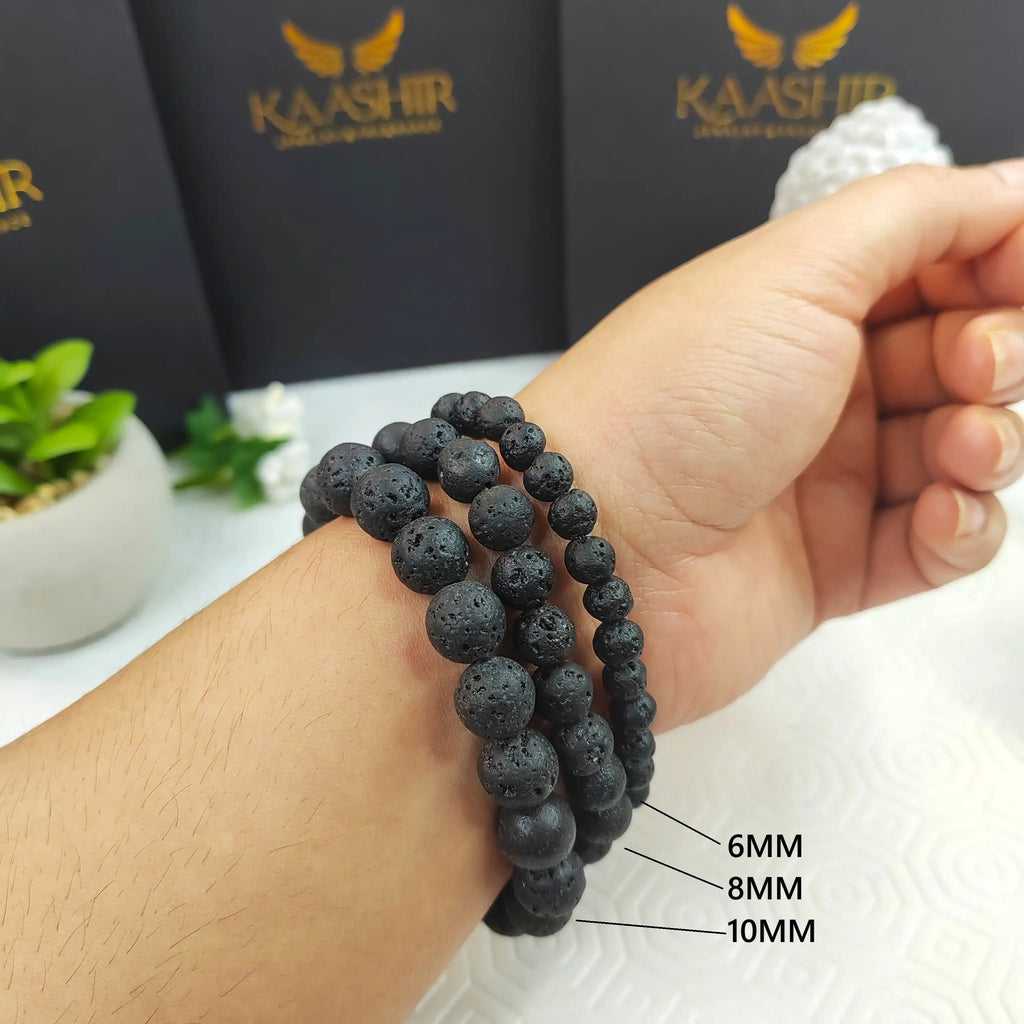 Kaashir Black Lava Rock Bracelet - Handmade Stone Jewelry for Unisex - Kaashir Jewelry & Fragrance