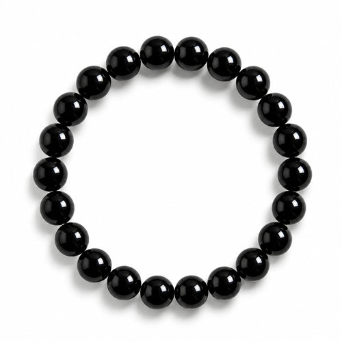 black obsidian bracelet natural volcanic gemstone handmade kaashir