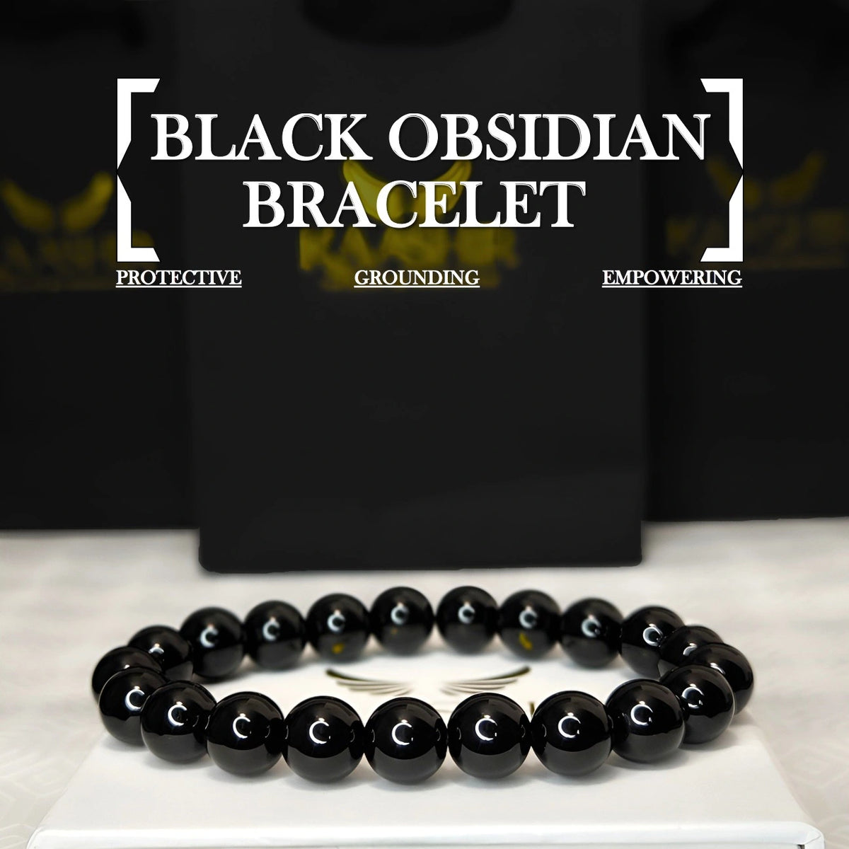 Black Obsidian Energy Bracelet – Unisex Healing Stone | Kaashir
