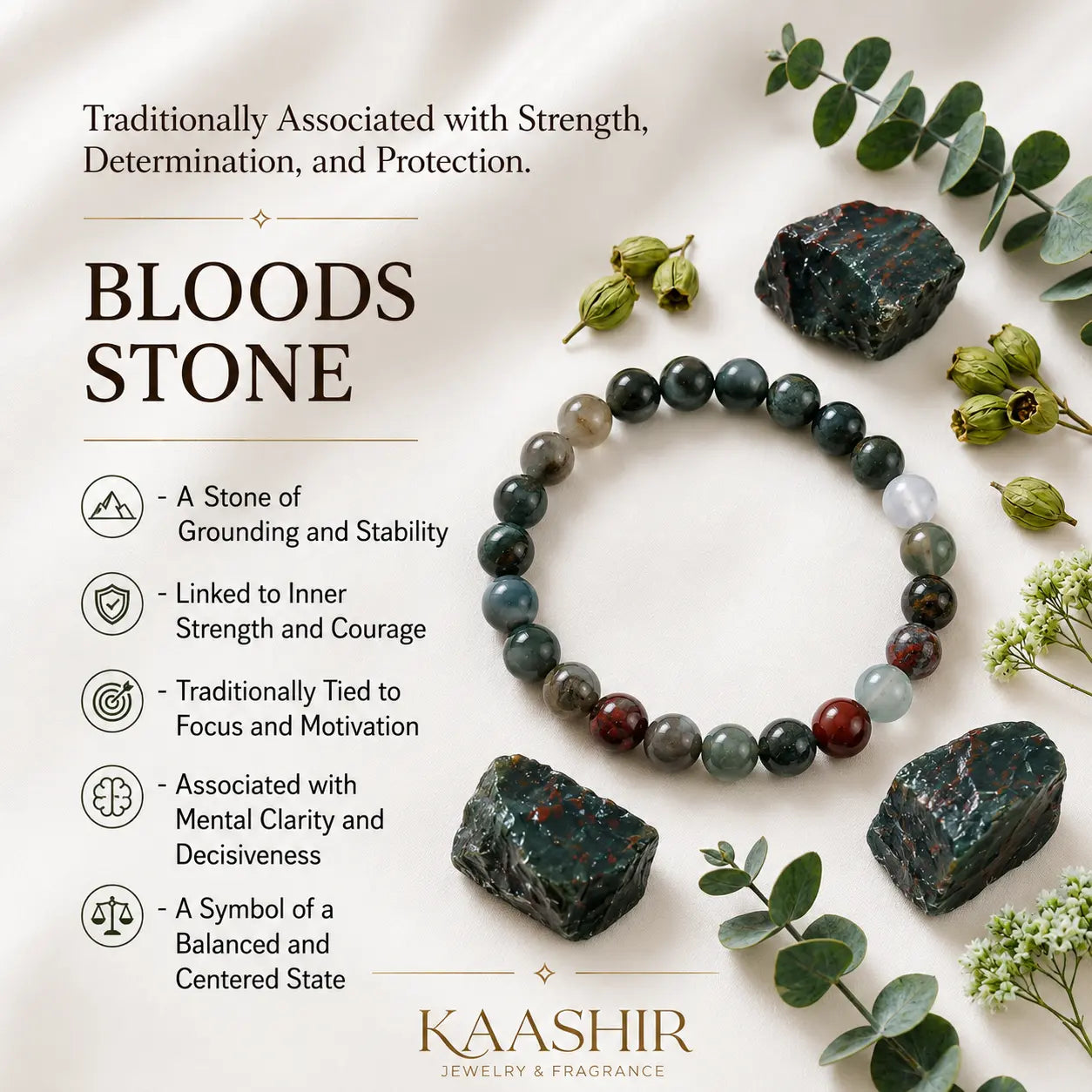 bloodstone bracelet natural gemstone meaning strength determination protection canada