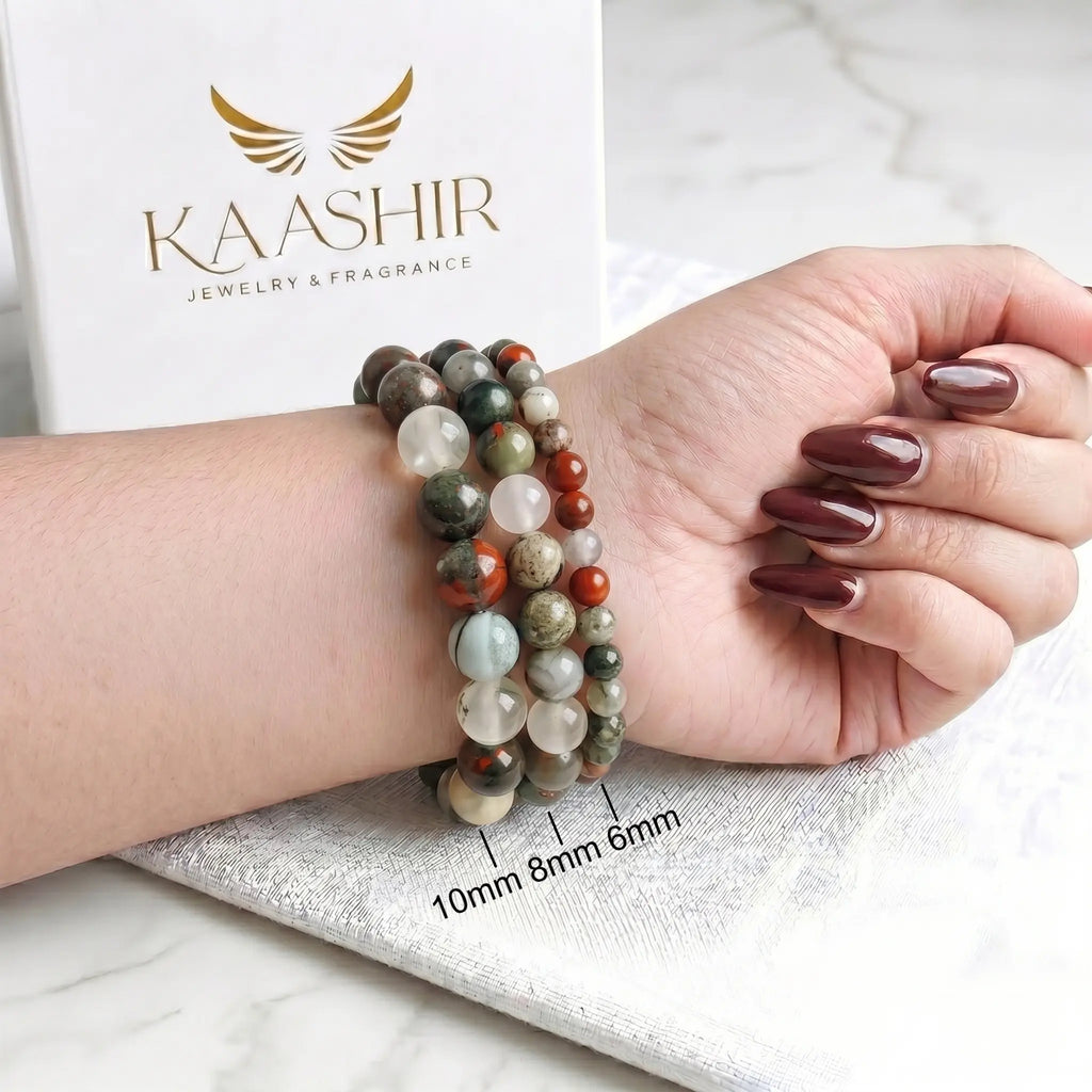 handmade bloodstone bracelet ethically sourced natural green stone
