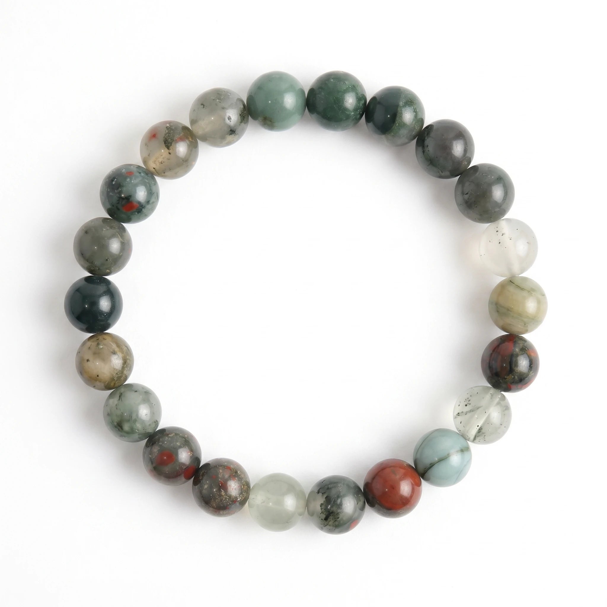 bloodstone bracelet natural green red gemstone handmade kaashir