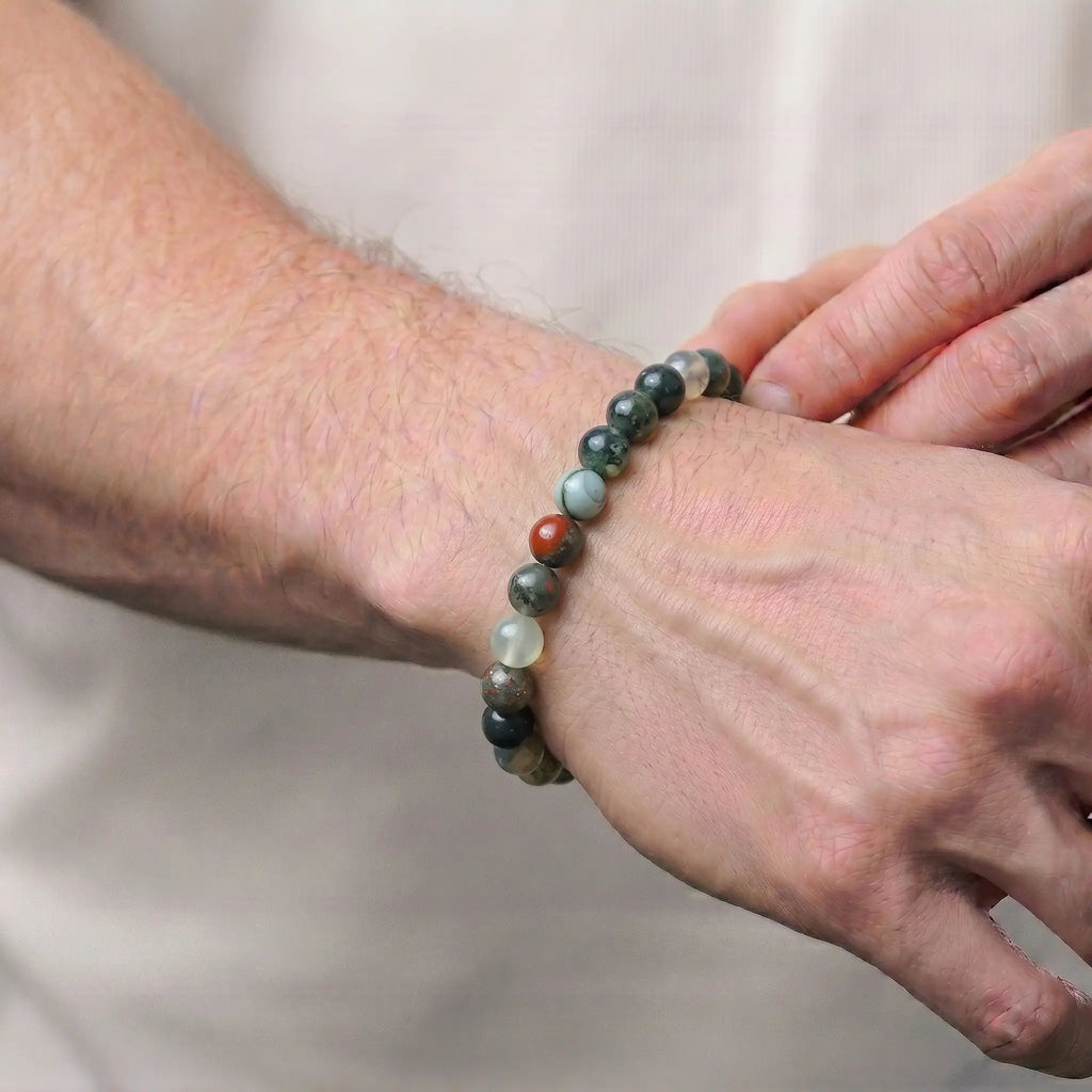 bloodstone bracelet for men natural gemstone courage protection