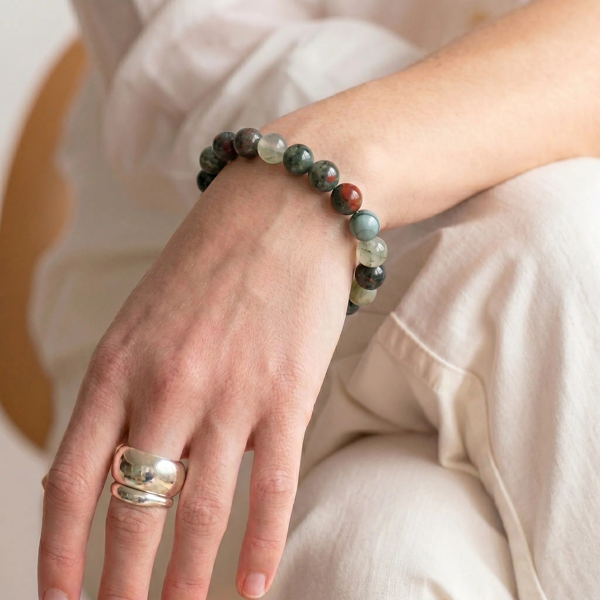 bloodstone bracelet for women natural healing crystal strength