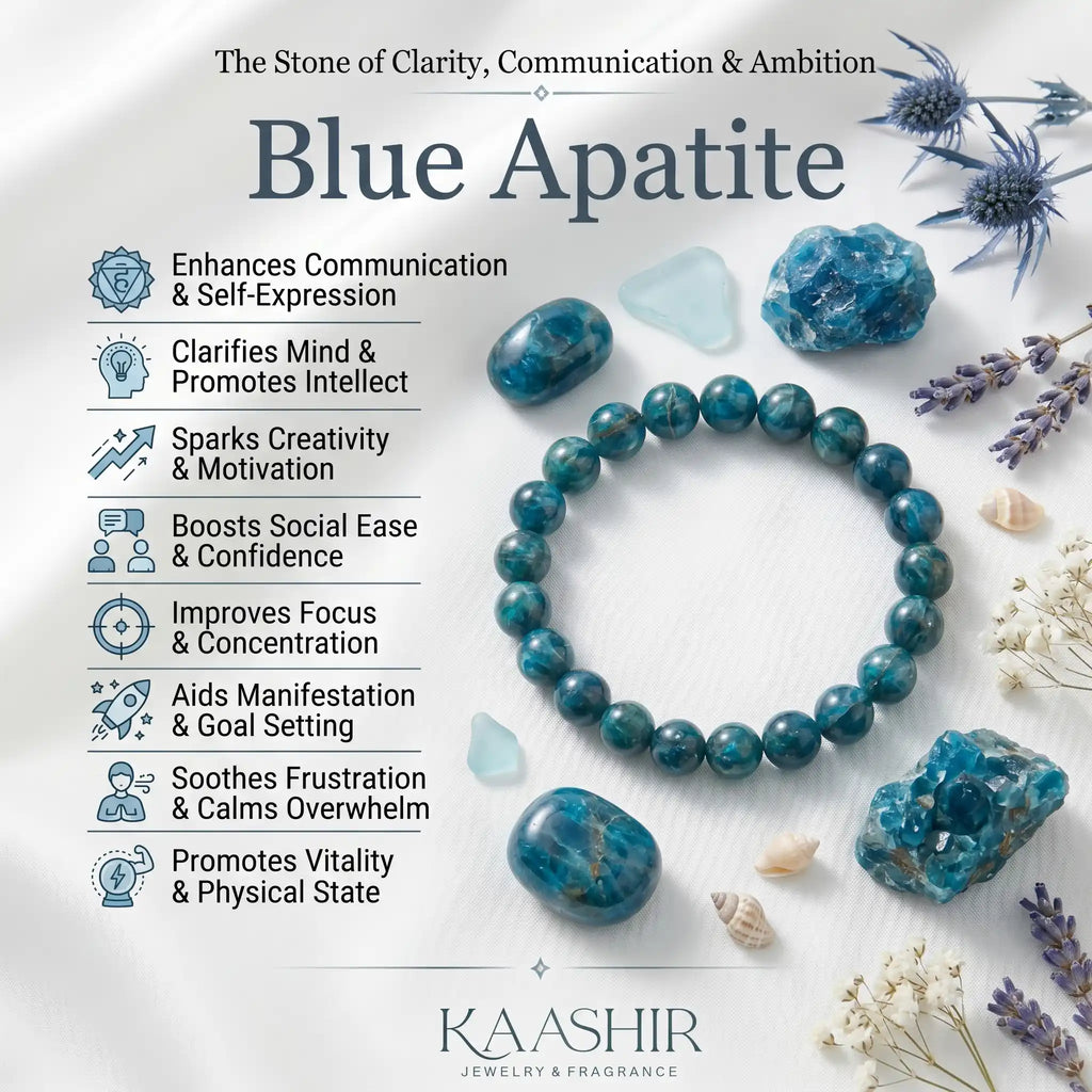 apatite bracelet benefits meaning focus motivation throat chakra