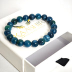 Blue apatite bracelet in gift packaging ideal for birthdays and special occasions