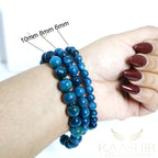 Stretch elastic blue apatite bracelet designed for comfortable daily wear