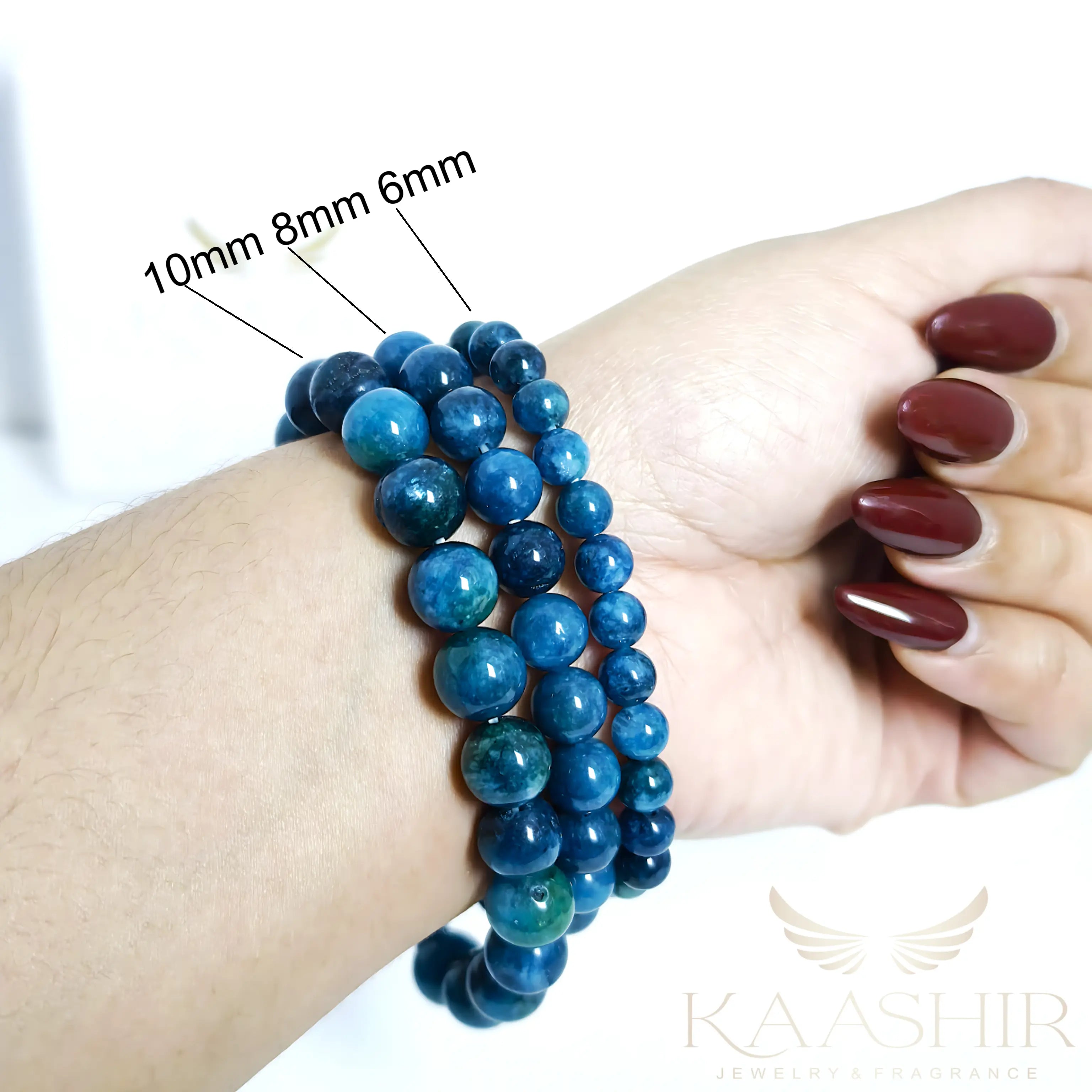 blue apatite bracelet for women natural blue crystal healing stone