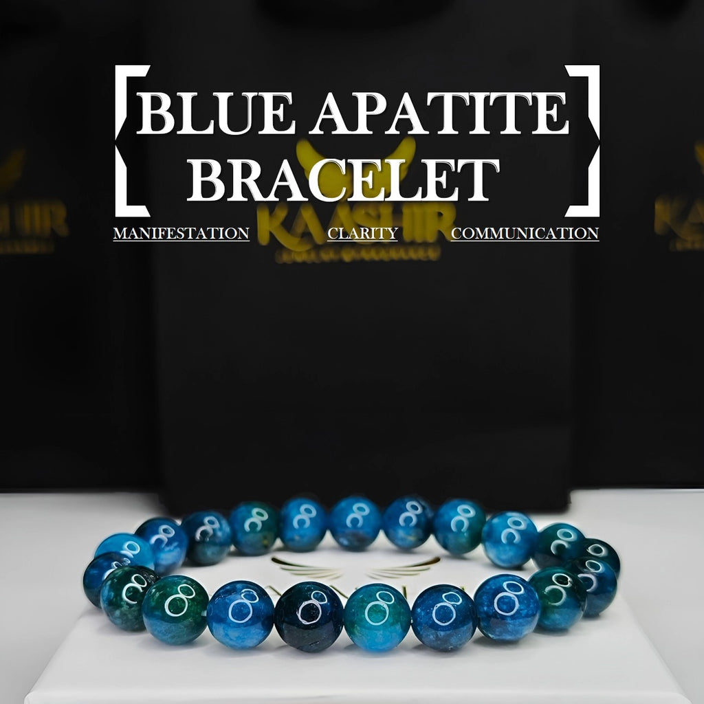 Blue Apatite Healing Bracelet – Unisex Handmade Crystal | Kaashir
